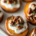 Sweet Potato Slices with Whipped Ricotta & Pecans First Image First Image