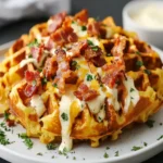Bacon and Cheese Loaded Hash Brown Waffles First Image First Image