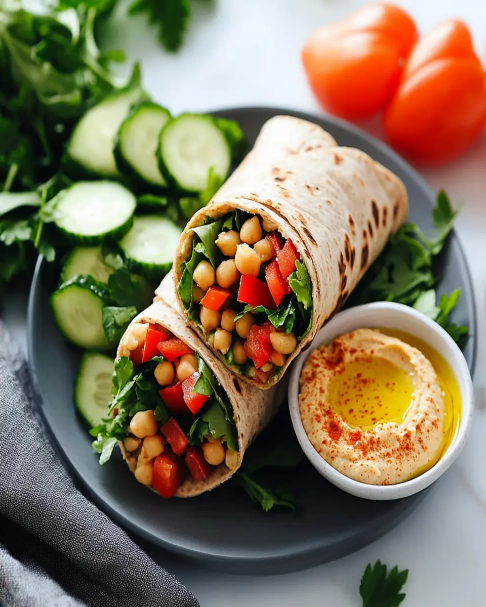 Hummus Wrap (With Chickpeas!) First Image First Image