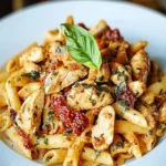 Sun-Dried Tomato Pasta with Chicken and Mozzarella First Image First Image