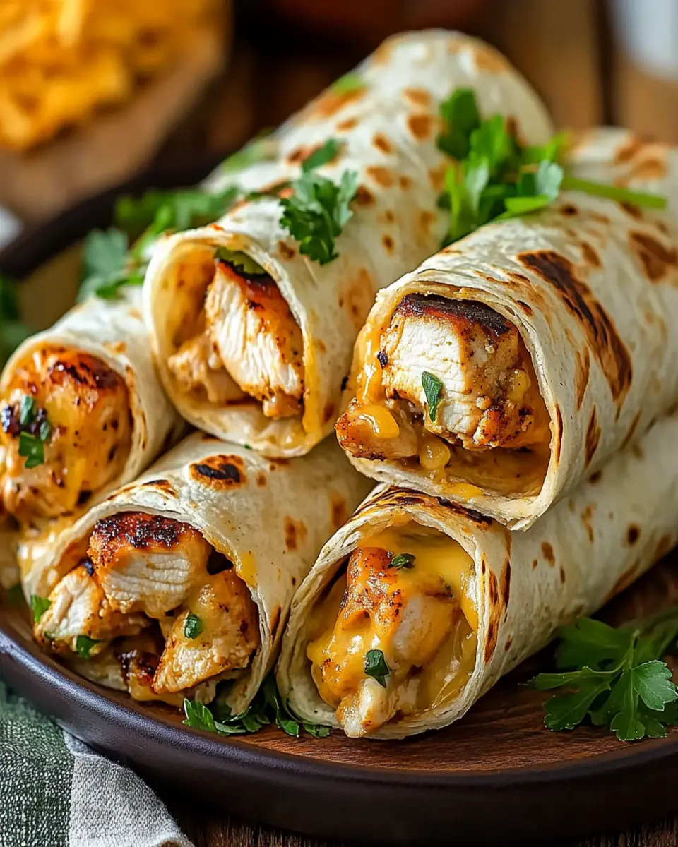 Cheesy Garlic Chicken Wraps – Easy & Delicious Meal First Image First Image