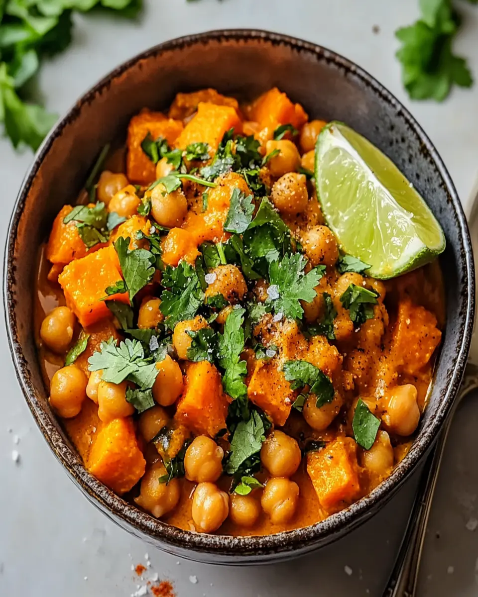 Sweet Potato Chickpea Curry- Easy & Flavorful First Image First Image