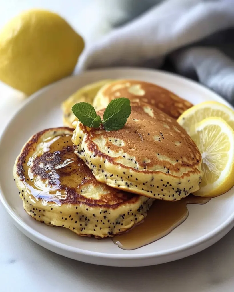 Lemon Poppy Seed Pancakes (Greek Yogurt for Protein) First Image First Image