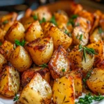 GARLIC HERB ROASTED POTATOES: A Crispy Delight Awaits! First Image First Image